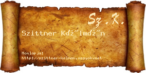 Szittner Kálmán névjegykártya