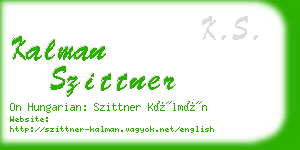 kalman szittner business card